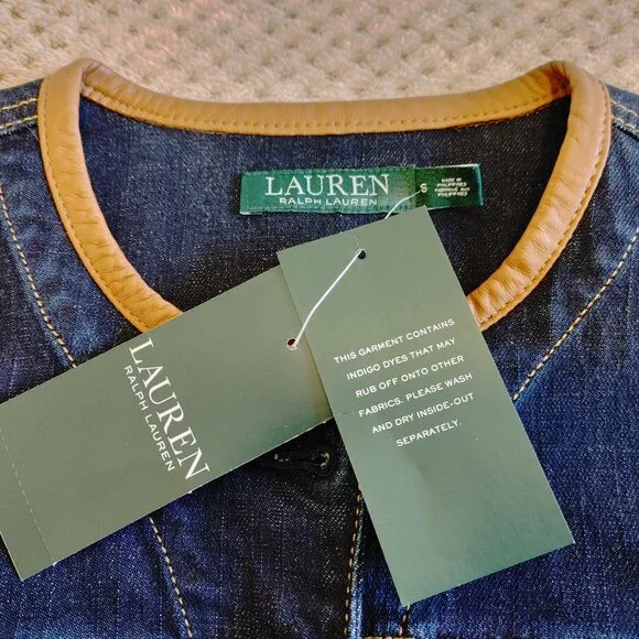 Ralph Lauren Jean jacket with leather trim - Picture 5 of 14